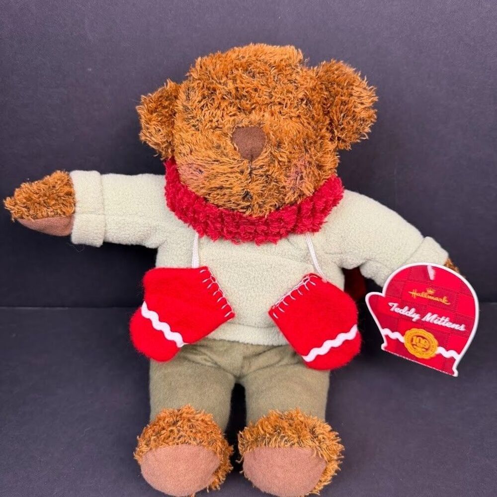 2002 Hallmark Teddy Mittens Plush, 100th Anniversary Teddy Bear, with Tag
